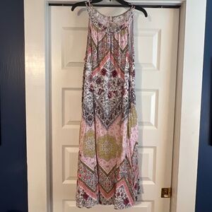 LOFT Multicolored Halter Maxi Sundress Resort Wear